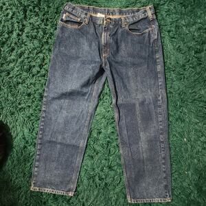 Carhartt Relaxed Fit Men’s Jeans Dark Wash Durable Work Denim Size 42x30 Classic
